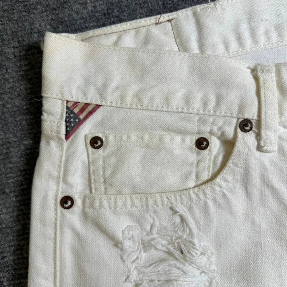 Denim & Supply Ralph Lauren Prospect Slim White Distressed Jeans 38/30 Mens
